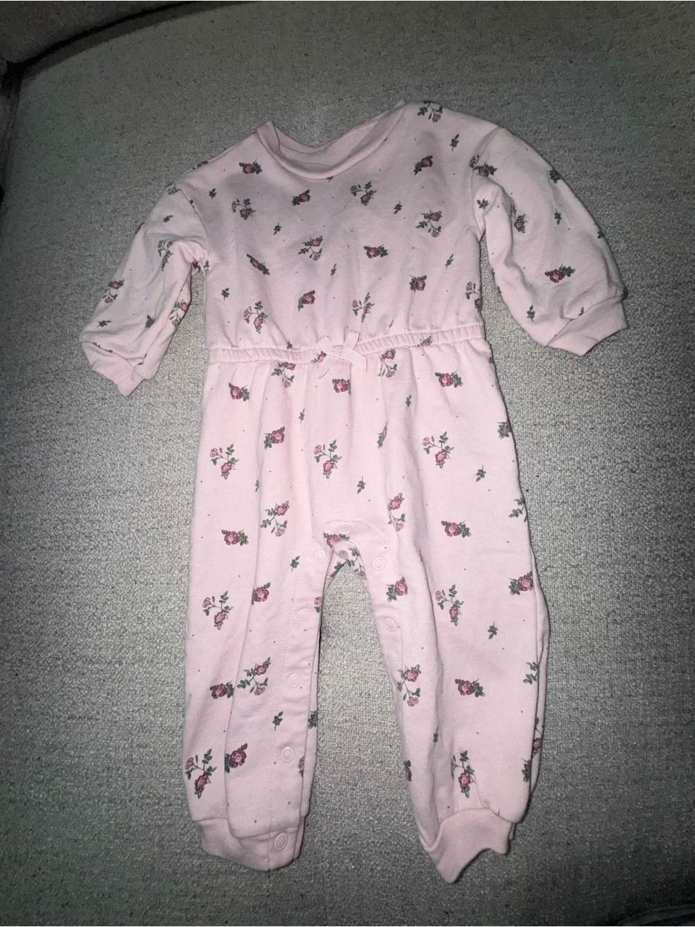 Carter's Pink Floral Footed One-Piece